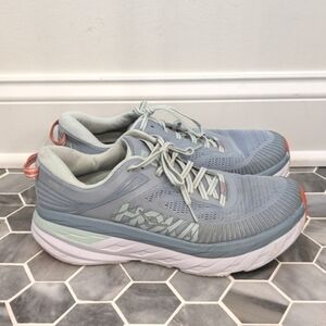 Hoka One One Women's Sneakers in Light Blue and Coral